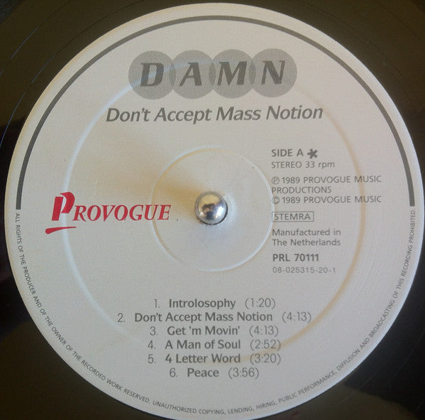 D.A.M.N. - Don't Accept Mass Notion (LP Tweedehands)