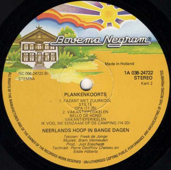 Neerlands Hoop In Bange Dagen - Plankenkoorts (LP Tweedehands)