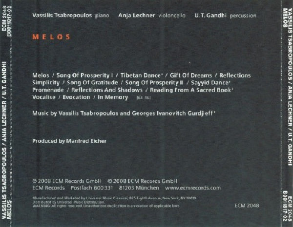 Tsabropoulos & Lechner - Melos (CD) - Discords.nl