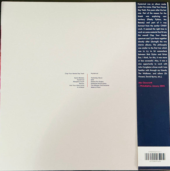 Clap Your Hands Say Yeah - Hysterical (LP)