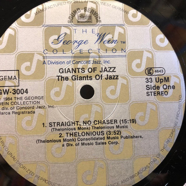 Dizzy Gillespie, Sonny Stitt, Kai Winding, Thelonious Monk, Al McKibbon, Art Blakey - Giants Of Jazz  (LP Tweedehands) - Discords.nl