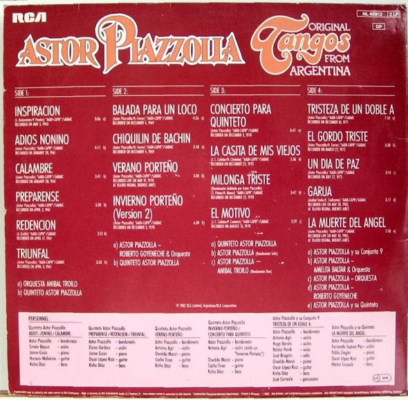 Astor Piazzolla - Original Tangos From Argentina (LP Tweedehands)
