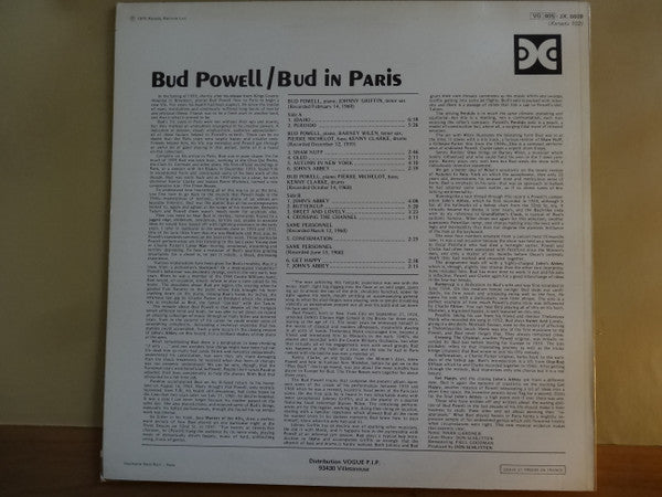 Bud Powell - Bud In Paris (LP Tweedehands) - Discords.nl