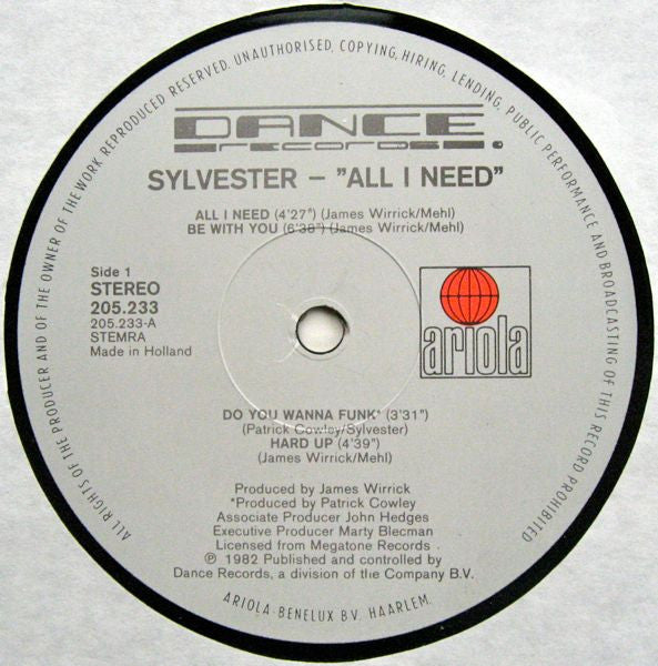 Sylvester - All I Need (LP Tweedehands)