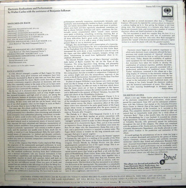 Walter Carlos - Switched-On Bach (LP Tweedehands)