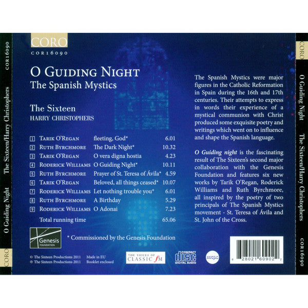 Tarik O'Regan, Roderick Williams (3), Ruth Byrchmore, Sixteen, The, Harry Christophers - O Guiding Night: The Spanish Mystics (CD Tweedehands)