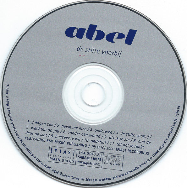 Abel - De Stilte Voorbij (CD Tweedehands)