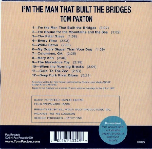 Tom Paxton - I'm the man that built the bridges (CD) - Discords.nl