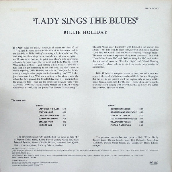 Billie Holiday - Lady Sings The Blues (LP Tweedehands) - Discords.nl
