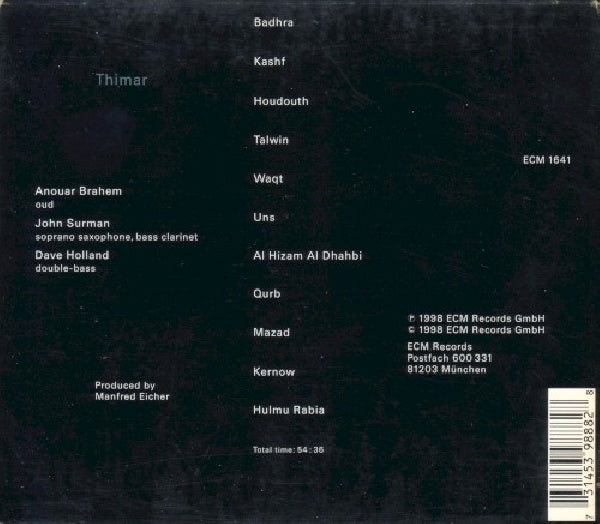 Brahem/surman/holland - Thimar (CD) - Discords.nl