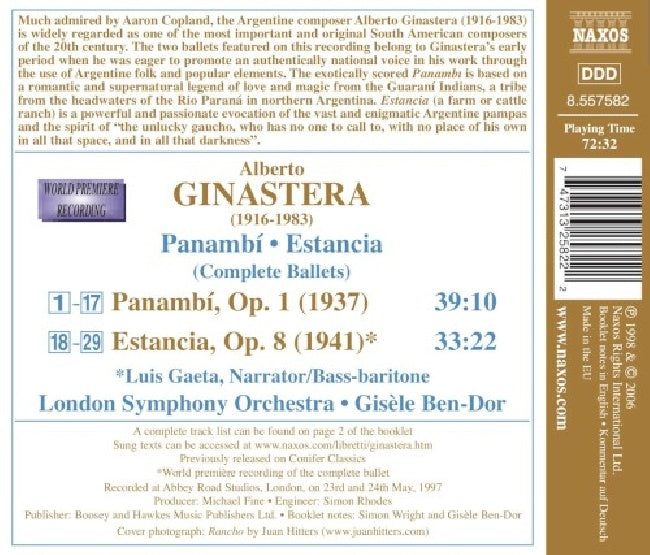 Ben-dor-gisele/lso - Ginastera alberto: panambi / e (CD) - Discords.nl