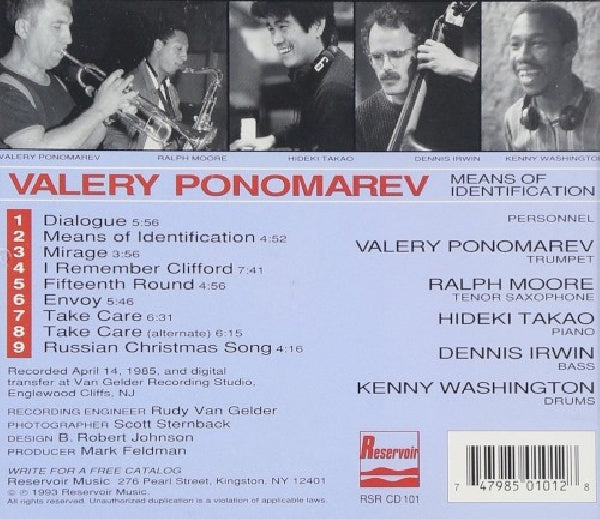 Valery Ponomarev - Means of identification (CD) - Discords.nl