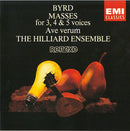 William Byrd, Hilliard Ensemble, The - Masses For 3, 4 & 5 Voices - Ave Verum (CD Tweedehands) - Discords.nl