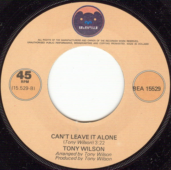 Tony Wilson (3) - I Like Your Style (7-inch Tweedehands)