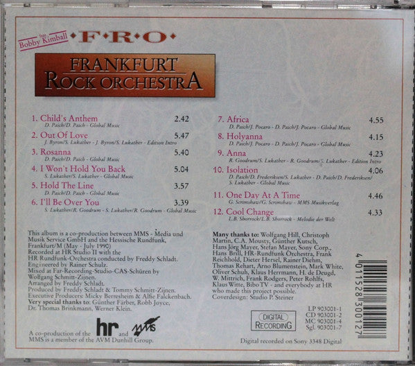 Frankfurt Rock Orchestra Feat. Bobby Kimball - Plays Classic Toto Hits (CD) - Discords.nl