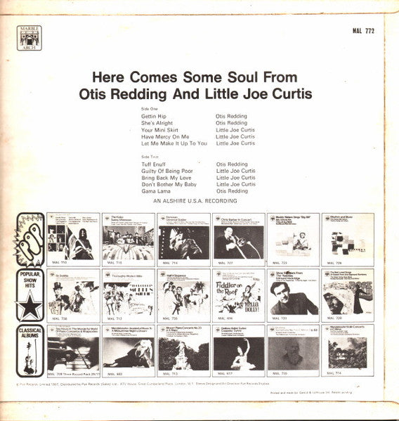 Otis Redding And Little Joe Curtis - Here Comes Some Soul From Otis Redding And Little Joe Curtis (LP Tweedehands)