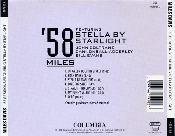 Miles Davis Featuring John Coltrane, Cannonball Adderley, Bill Evans - '58 Miles Featuring Stella By Starlight (CD Tweedehands)