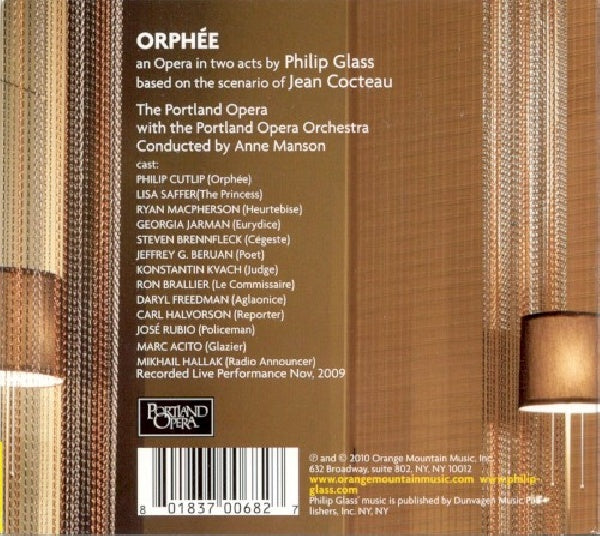 Philip Glass - Orphee (CD) - Discords.nl