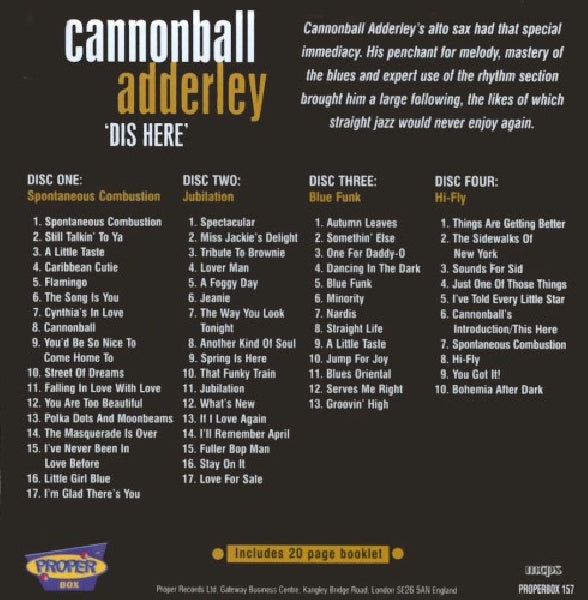 Cannonball Adderley - Dis here (CD) - Discords.nl