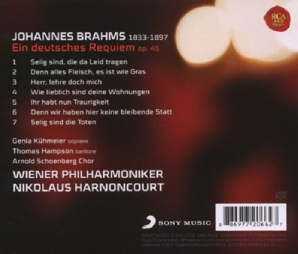 Nikolaus Harnoncourt - Brahms: ein deutsches requiem, op. 45 (CD)