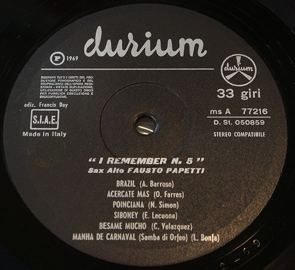 Fausto Papetti - I Remember No. 5 - Motivi Dell'America Latina (LP Tweedehands)