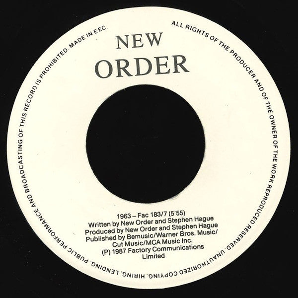 New Order - True Faith / 1963 (7-inch Tweedehands)