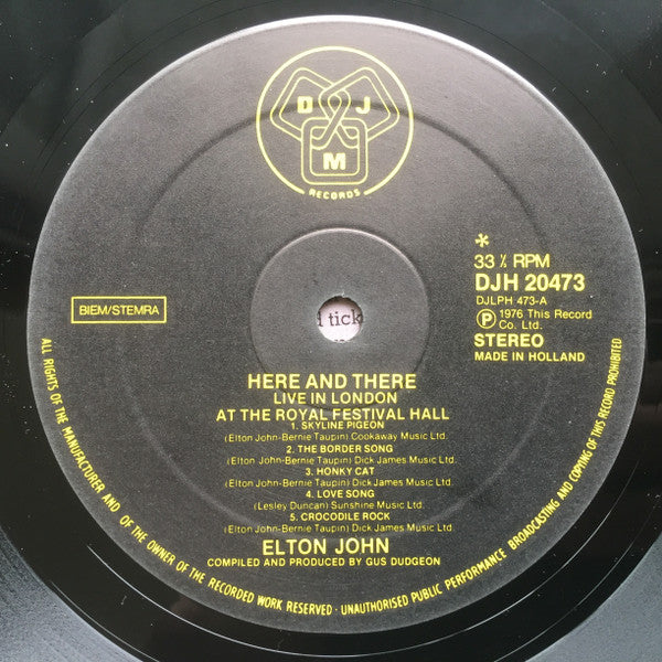 Elton John - Here And There (LP Tweedehands)