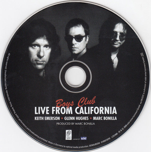 Keith Emerson ★ Glenn Hughes ★ Marc Bonilla - Boys Club (Live From California) (CD)