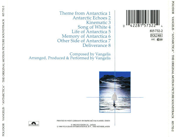 Vangelis - Antarctica (Music From Koreyoshi Kurahara's Film) = 南極物語 (CD Tweedehands)