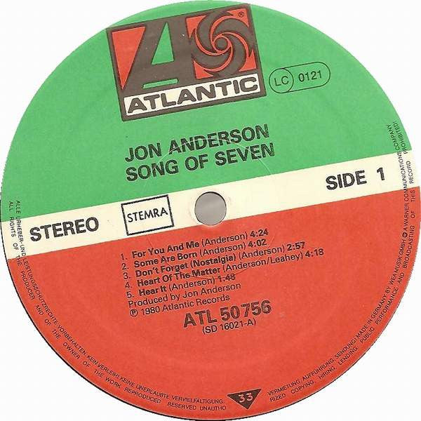 Jon Anderson - Song Of Seven (LP Tweedehands)