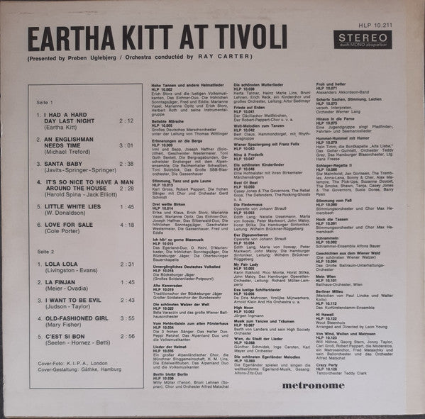 Eartha Kitt - Eartha Kitt At Tivoli (LP Tweedehands)