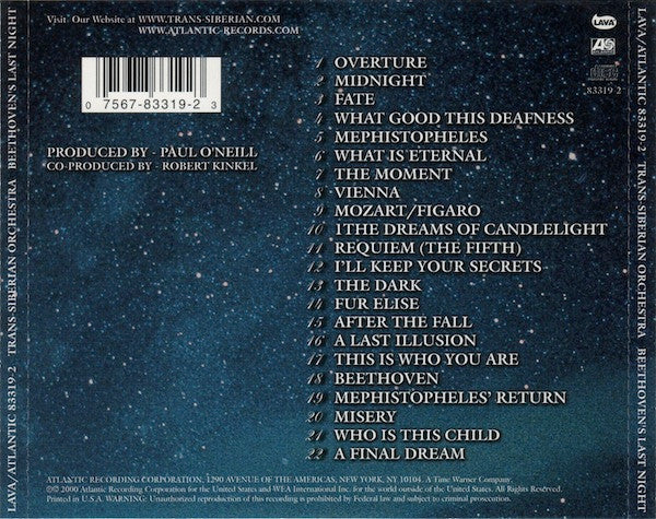 Trans-Siberian Orchestra - Beethoven's Last Night (CD Tweedehands)