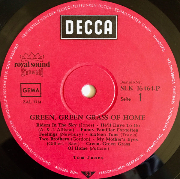 Tom Jones - Green, Green Grass Of Home (LP Tweedehands)