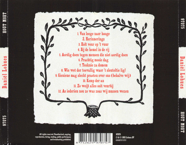 Daniël Lohues - Hout Moet (CD Tweedehands) - Discords.nl