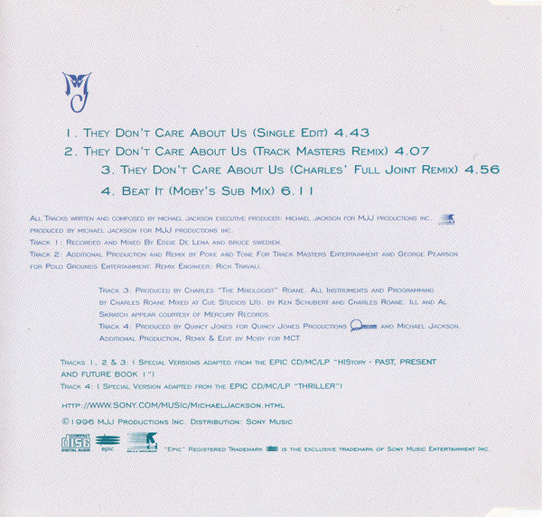 Michael Jackson - They Don't Care About Us / Beat It (CD Tweedehands) - Discords.nl