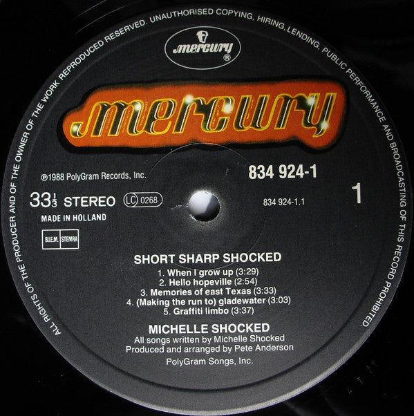 Michelle Shocked - Short Sharp Shocked (LP Tweedehands) - Discords.nl