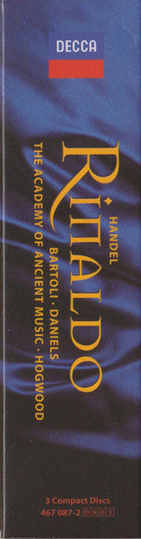 Georg Friedrich Händel – Cecilia Bartoli • David Daniels (3) • Bernarda Fink • Gerald Finley • Luba Orgonasova • Daniel Taylor (3) • Academy Of Ancient Music, The • Christopher Hogwood - Rinaldo (CD)
