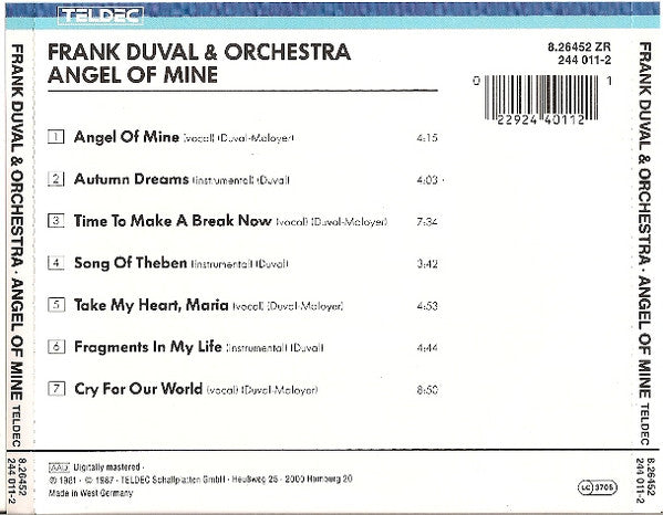 Frank Duval & Orchestra - Angel Of Mine (CD)