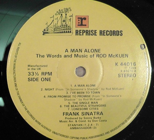 Frank Sinatra - A Man Alone & Other Songs Of Rod McKuen (LP Tweedehands) - Discords.nl