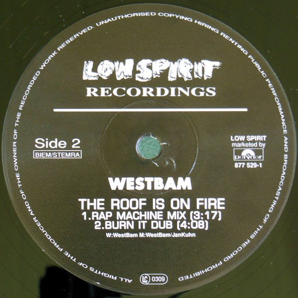 WestBam - The Roof Is On Fire (Burn It Down Remix) (12" Tweedehands)