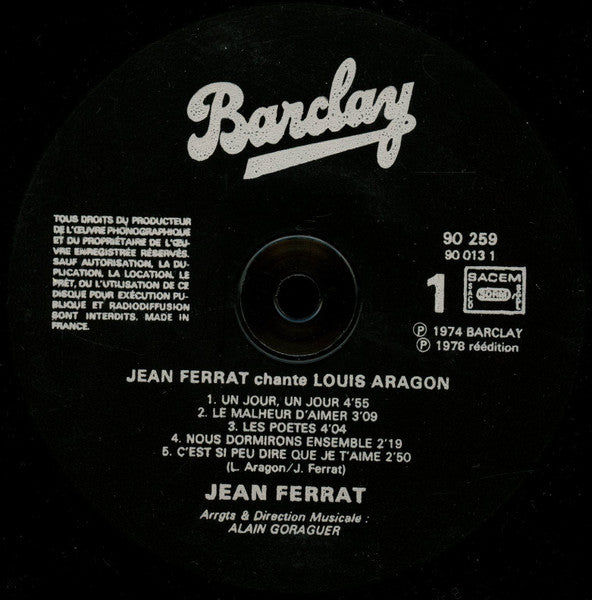 Jean Ferrat - Ferrat Chante Aragon (LP Tweedehands)