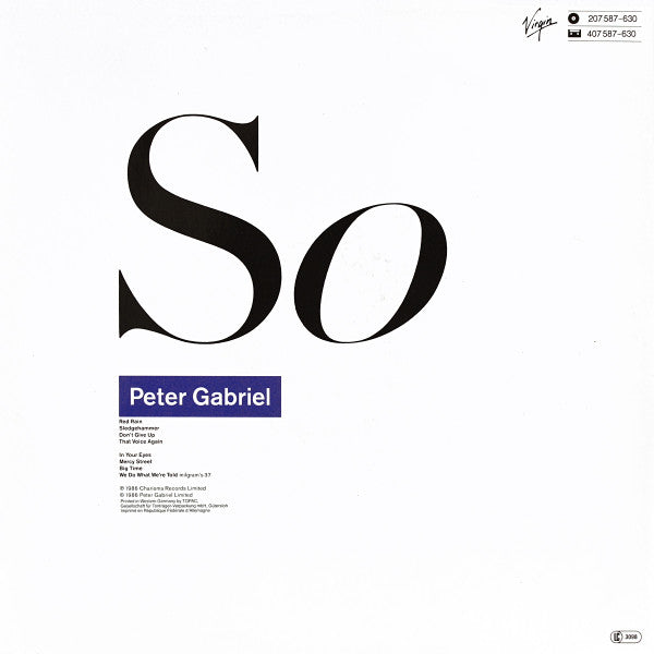 Peter Gabriel - So (LP Tweedehands)