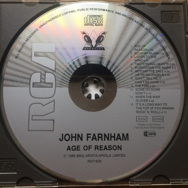 John Farnham - Age Of Reason (CD Tweedehands)