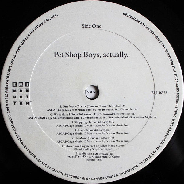Pet Shop Boys - Actually (LP Tweedehands)