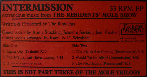 Residents, The - Intermission (LP Tweedehands)