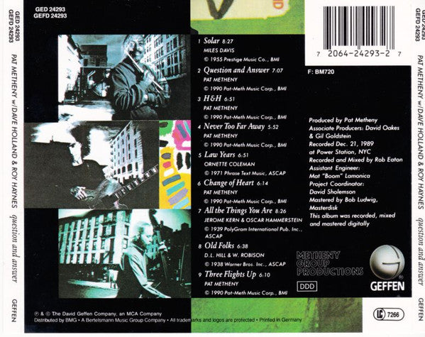 Pat Metheny W/ Dave Holland & Roy Haynes - Question And Answer (CD Tweedehands)