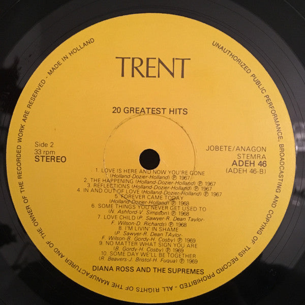 Supremes, The - 20 Greatest Hits (LP Tweedehands)