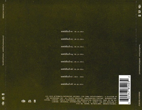 Kendrick Lamar - Untitled Unmastered. (CD) - Discords.nl