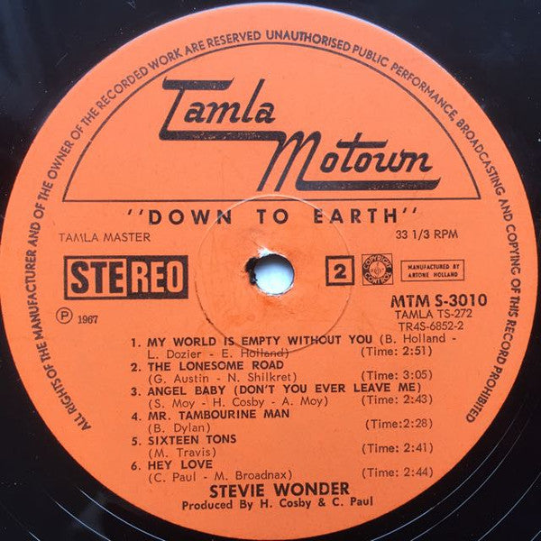 Stevie Wonder - Down To Earth (LP Tweedehands)