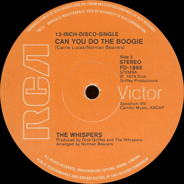 Whispers, The - And The Beat Goes On / Can You Do The Boogie (12" Tweedehands)